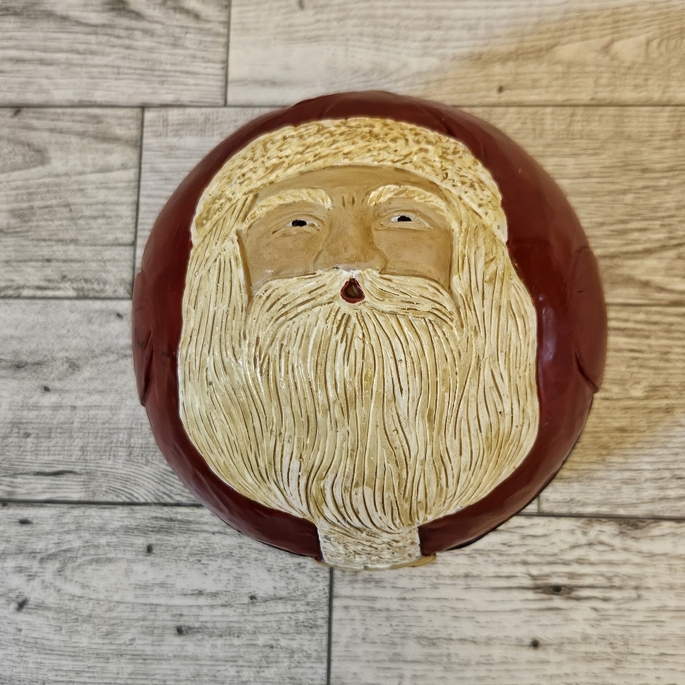 Briere Vintage Folk Art Pull Toy 1986 Santa Ball Xmas Roly Poly Ball ONLY Signed